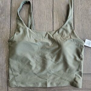 Old Navy Olive Scoop-Neck Crop Tank Sports Bra